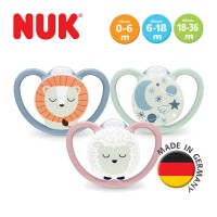 NUK Space Night Silicone Soother Pacifier 1pc/box | 0-6 Months | 6-18 Months | 18-36 Months | Made in Germany | Glow in the Dark